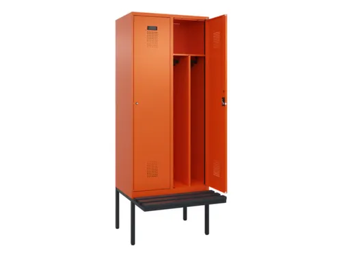 locker met bank,voor scheiding van kleding,HxBxD 2120x800x815mm,2vak