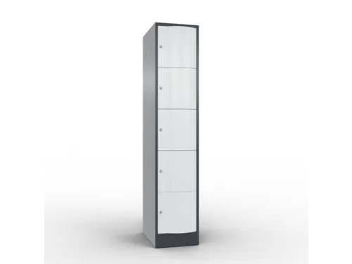 lockerkast cil.slot 1950x396x640mm 1x5 vakken RAL7021 front RAL7035