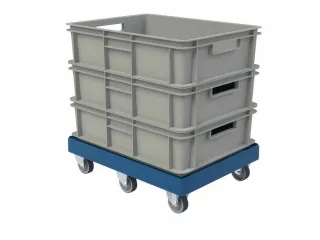 dolly,draagverm. 500kg,laadvl. LxB 814x612mm,platform doorbroken - 5