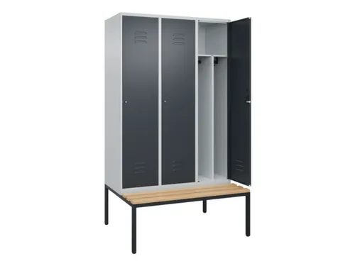 locker voor scheiding van kleding,HxBxD 2120x1200x815mm,3vak