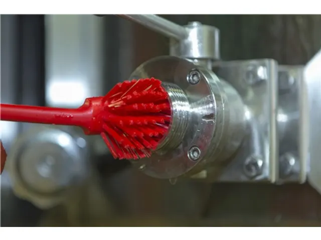 Vikan Hygiene afwasborstel met schraprand medium vezels 280mm zwart