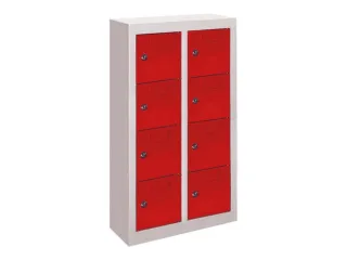 lockerkast,HxBxD 815x460x200mm,2x4vakken,RAL7035,front RAL3000 - 3