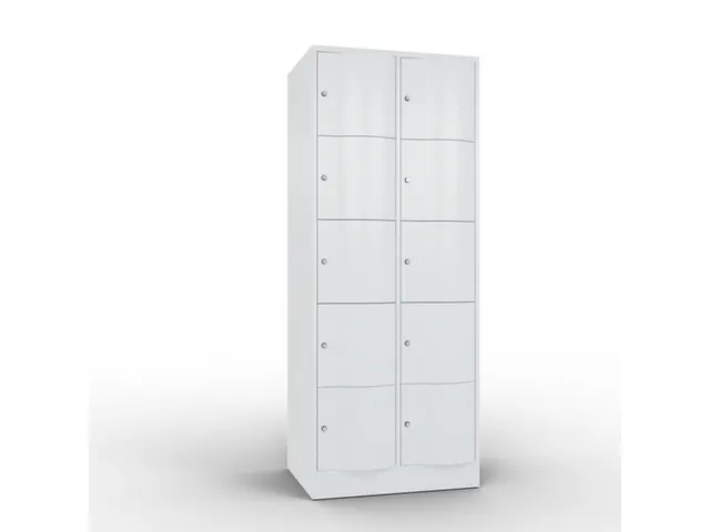 lockerkast 1950x770x640mm 2x5 vakken RAL7035 front RAL7035 sokkel