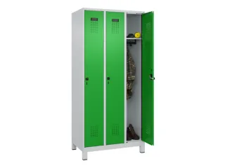 locker,HxBxD 1950x900x500mm,3vak,vak B 300mm,draaigrendel,voeten - 1