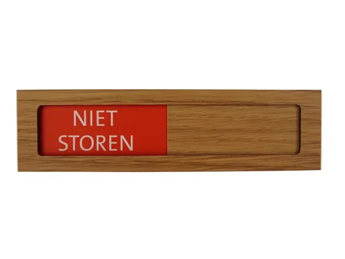 Premium Schuifbord Houtlook Niet Storen Groen Rood 150x40mm
