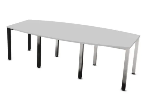vergadertafel,HxBxD 740x2400x1200mm,vatvormig,MP-lichtgrijs