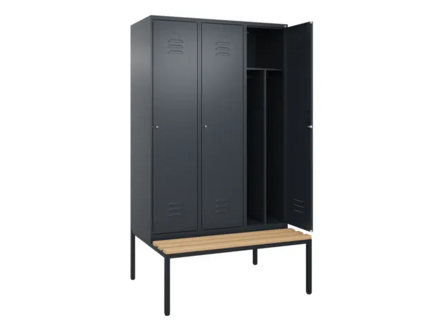 locker voor scheiding van kleding,HxBxD 2120x1200x815mm,3vak
