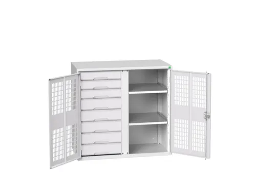universele kast,HxBxD 1000x1050x550mm,2xStalen bodem,8lade(n)