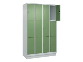 lockerkast,HxBxD 1950x1200x500mm,4x3vakken,vak B 300mm,cil.-slot - 1