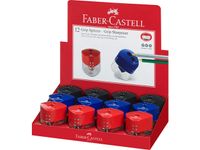 Grip dubbele puntenslijper in assorti kleuren rood, blauw en zwart dis