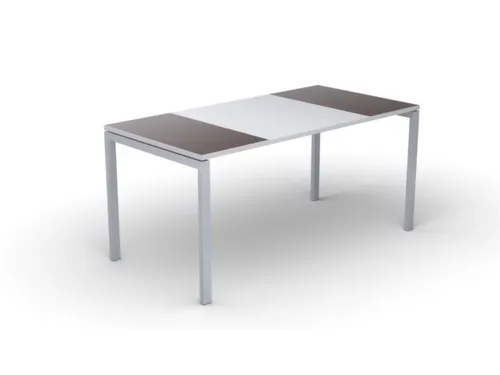 Bureau 750X1600X800Mm Blad Wengéhout/wit Rechthoekig 4-Voeten Wit