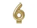 Verjaardagskaars cijfer 6 Folieballon Goud 10cm