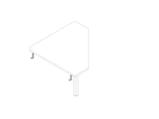 koppelelement voor bureau,90 °,HxBxD 730x840x840mm,v. sledeframe - 1