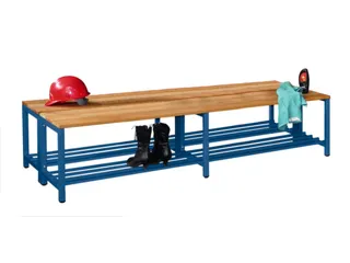 dubbele zitbank,LxD 2000x740mm,houten lijst beuken,onderstel RAL5010 - 2