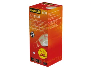 Plakband Scotch Crystal 600 19mmx33m transparant 7+1 gratis - 2