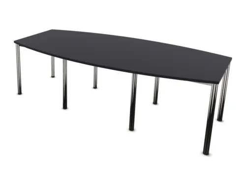 vergadertafel,HxBxD 740x2400x1200mm,vatvormig,CC-zwart