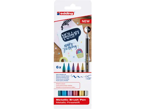 Brushpen edding 1340 metallic assorti set à 6 stuks