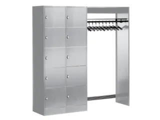 locker met kapstok,HxBxD 1950x1850x480mm,romp RAL7021,front RAL7021 - 1