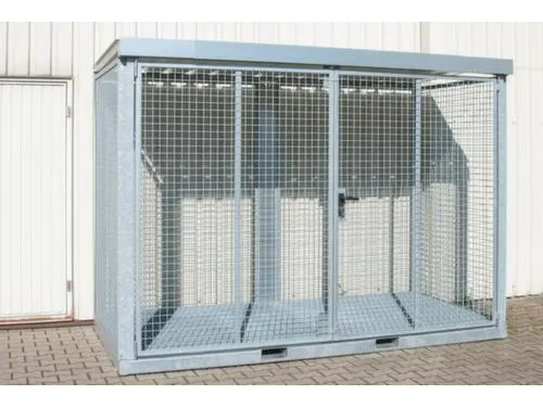 gasflessendepot,v. 78xØ 230mm fles,HxBxD 2260x3135x1570mm,m. deksel