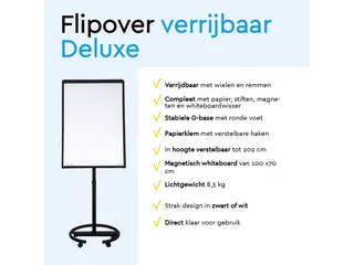 BRASQ Flipover Mobiel Deluxe 70x100cm Magnetisch Zwart met accessoires - 11