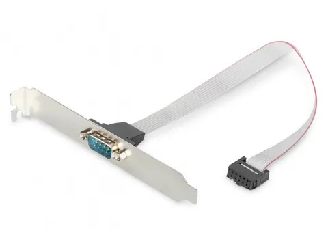 Gleufplaatadapterkabel, D-Sub9/St - IDC 2x 5pin/Bu