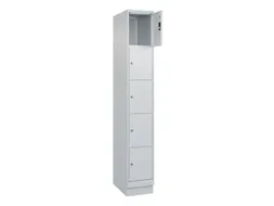 lockerkast,HxBxD 1950x300x500mm,1x5vakken,vak B 300mm,cil.-slot,sokkel