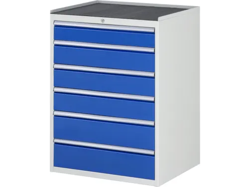 ladekast 1035x770x650mm 6laden cilinderslot RAL7035 RAL5010 metaal