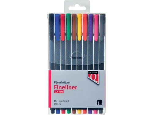 Quantore Fineliner 0.4mm assorti, etui à 10 stuks
