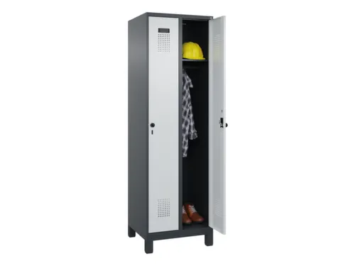locker,HxBxD 1950x600x500mm,2vak,vak B 300mm,draaigrendel,voeten