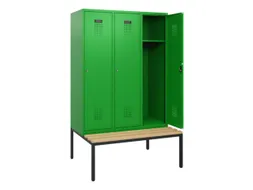 locker met bank,HxBxD 1950x1200x815mm,3vak,vak B 400mm,cilinderslot