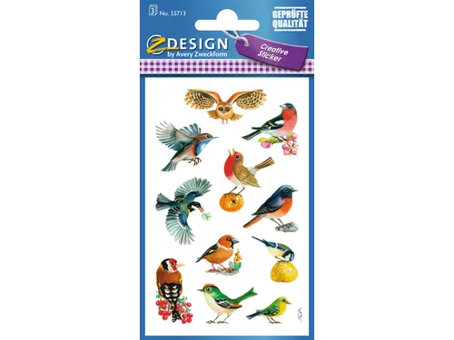 papieretiket Z-design Creative pakje a 3 vel vogels