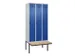 locker met bank,voor scheiding van kleding,HxBxD 2120x900x815mm,3vak