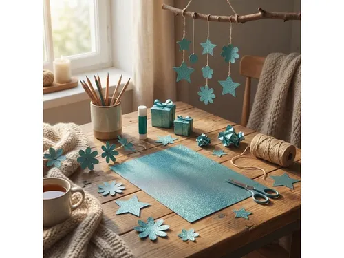 Glitterkarton Kangaro ijsblauw 50x70cm pak à 10 vel