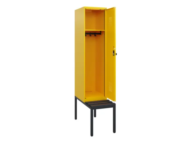 locker met bank,HxBxD 1950x400x815mm,1vak,vak B 400mm,draaigrendel