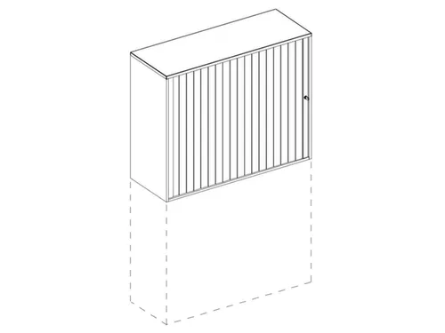 opzetkast,v. roldeurkast,HxBxD 1070x1200x445mm,roldeur,MS-donkergrijs