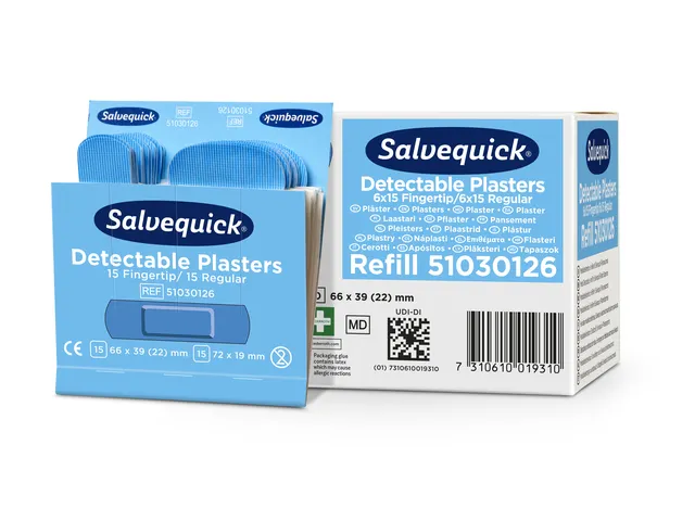 Salvequick Blauw Detectable Pleisters Vingertop/Normaal