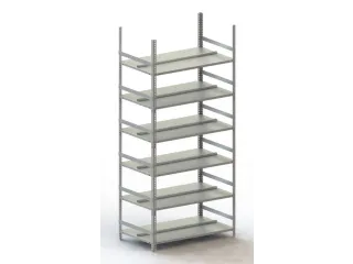 Schroefstelling Basisveld Ral7035 1850x1004x604mm 6legborden 80kg - 1