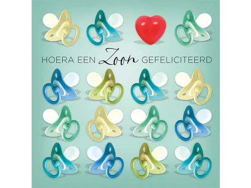 Wenskaart Paperclip geboorte zoon navulset à 6 stuks