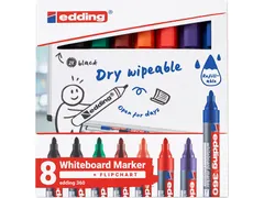 Whiteboardmarker edding 360 rond 1.5-3mm assorti 8 stuks