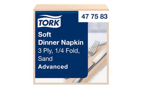 Tork 477583 Soft Dinnerservet Advanced Zand 39x39cm