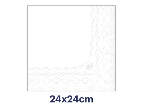 Servetten Tork 477534 Cocktail 2-laags 24x24cm wit 1/4 vouw 200st.