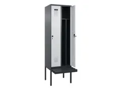 locker met bank,voor scheiding van kleding,HxBxD 2120x600x815mm,2vak