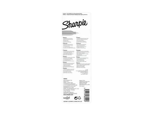 Viltstift Sharpie Fijne punt rond 0.9mm Metallic Zilver op blister