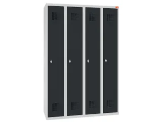 lockerkast,HxBxD 1800x1200x500mm,4vak,draaigrendel,sokkel,romp RAL7035 - 1