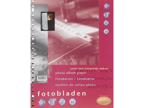 Fotobladen Multo A4 23-Gaats Zwart Met Pergamijn 20 vel