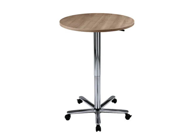 zuilheftafel,HxØ 720-1140x800mm,rond,voetkruis verchroomd