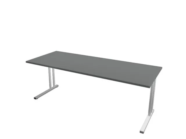 In hoogte verstelbaar bureau,HxBxD 720-840x2000x800mm,MS-donkergrijs