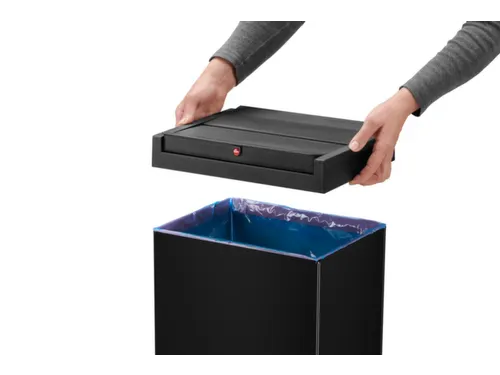 afvalbak,52l,HxBxD 763x339x260mm,romp staal zwart