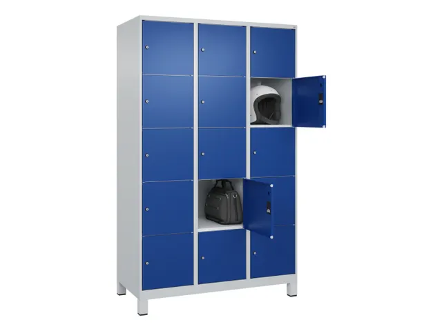 lockerkast,HxBxD 1950x1200x500mm,3x5vakken,vak B 400mm,cil.-slot