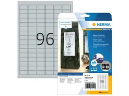 HERMA 4110 Zilver folie-etiketten A4 30,5x16,9mm Glossy 2400 stuks